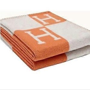 Orange and White Checkered Blanket